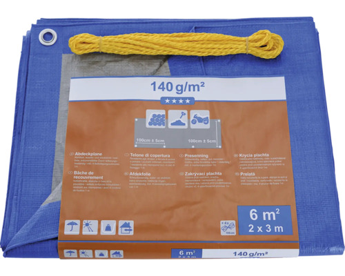 Geweven zeildoek, universeel zeildoek, 140 g/m², zilverblauw, 2 x 3 m