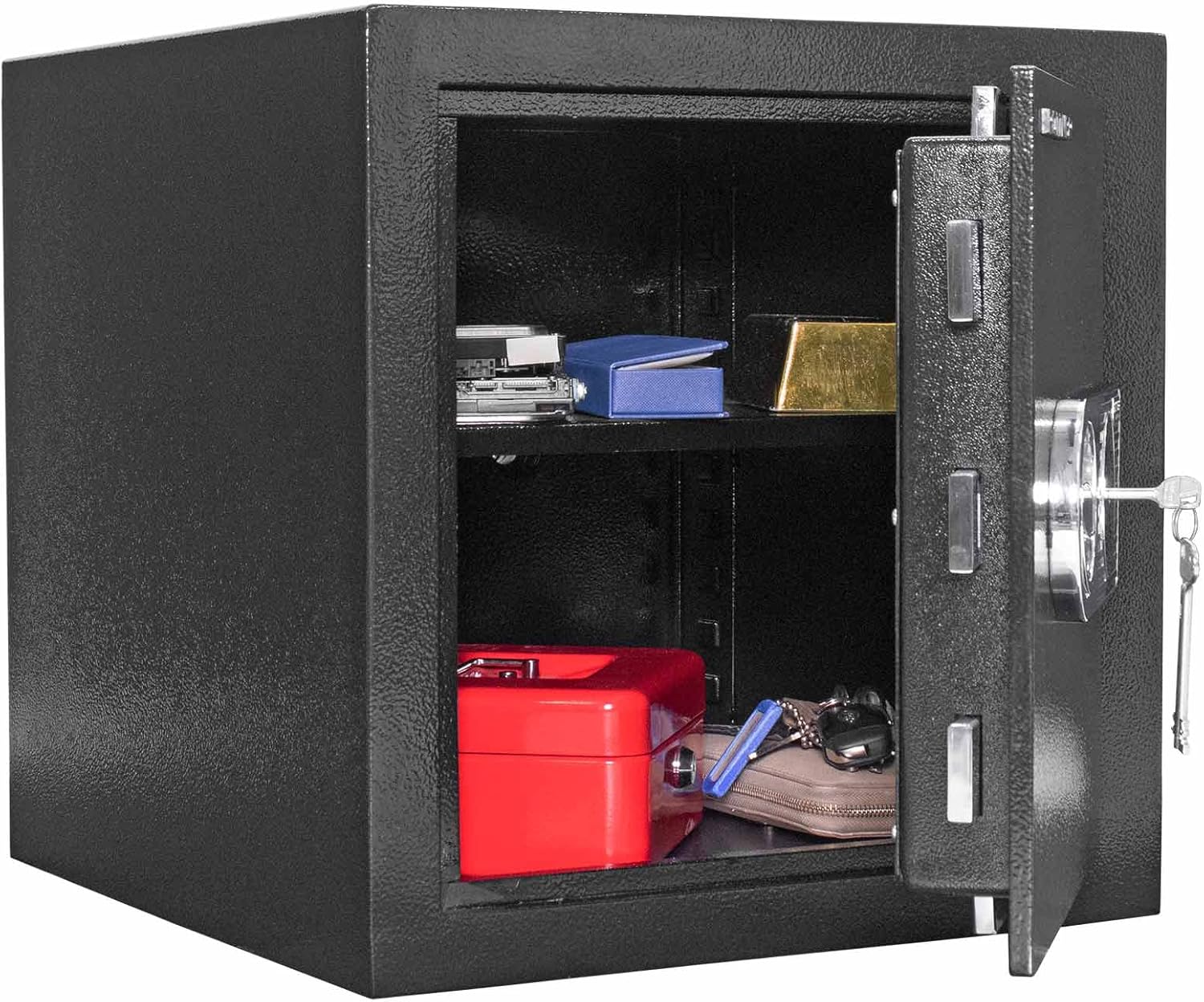 Profirst Sigma 45 Wertschutzschrank EN1 Doppelbartschloss 2 Schlüssel Tresor 1 Fachboden verstellbar Befestigungsmaterial