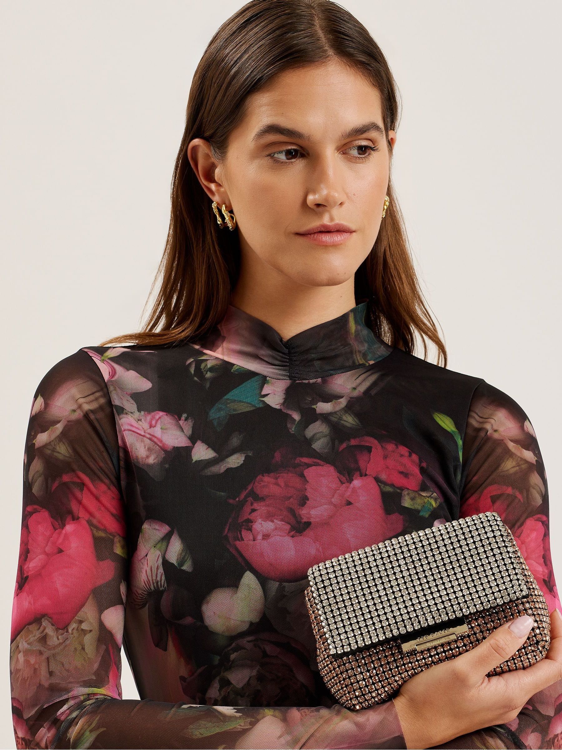 Metallic - Ted Baker Gliters-Crystal Mini Cross-Body Bag