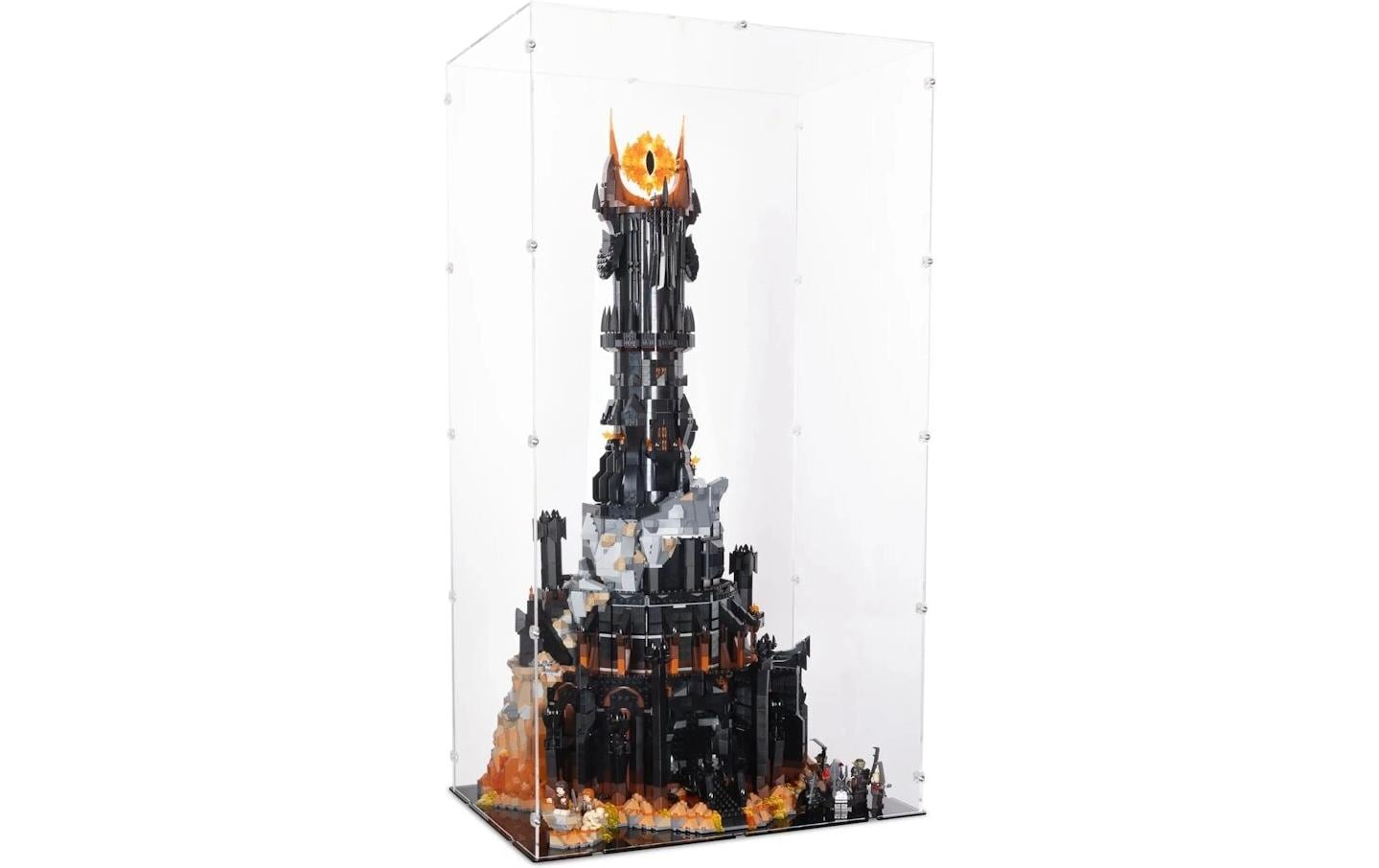 Baukasten Acryl-Display für LEGO 10333 Herr der Ringe<br>Acry-Display-Box mit schwarzem Boden für LEGO der Herr der Ringe: Barad-dûr