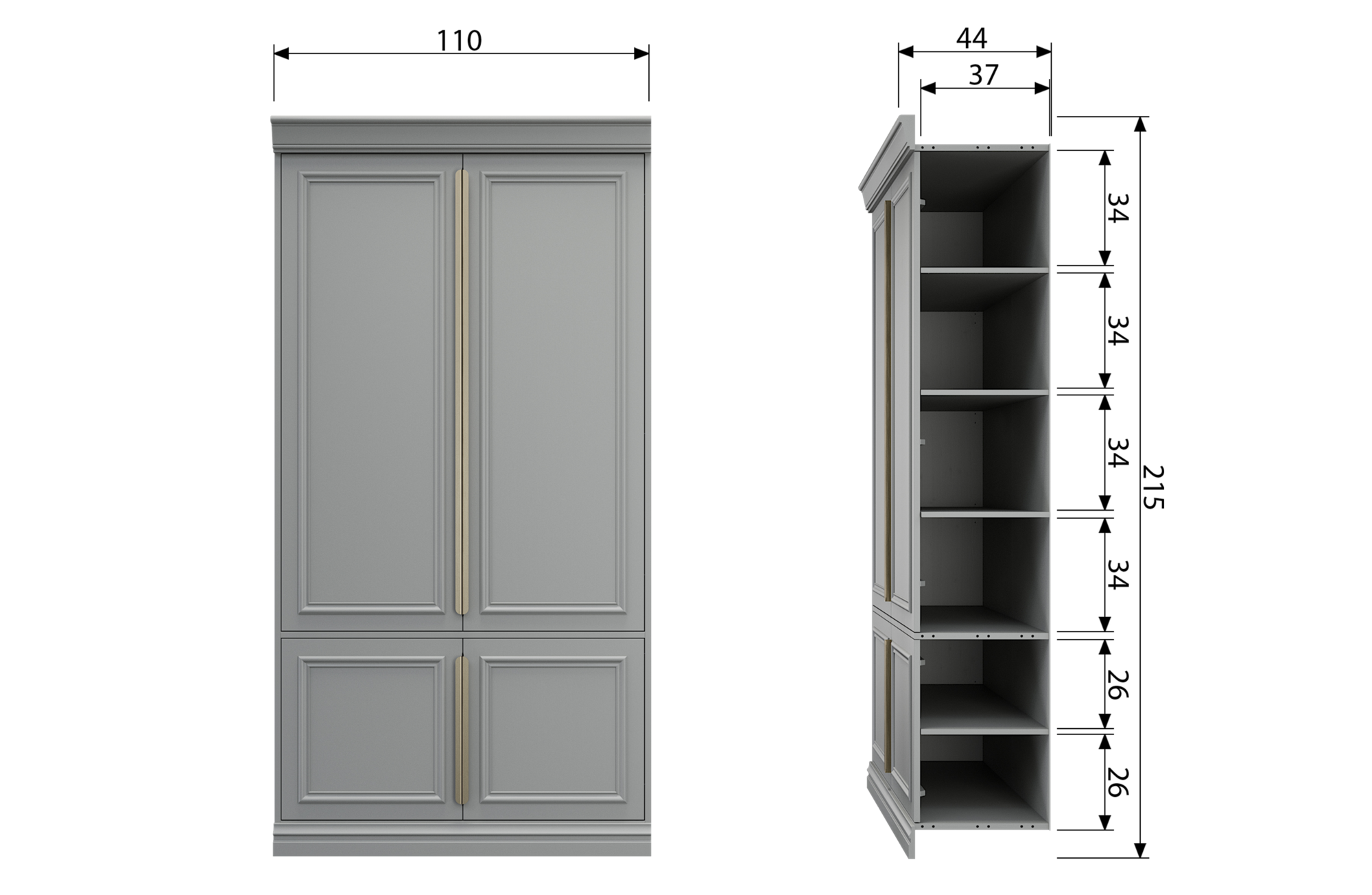 Kast Organize 44 Grenen - Mist