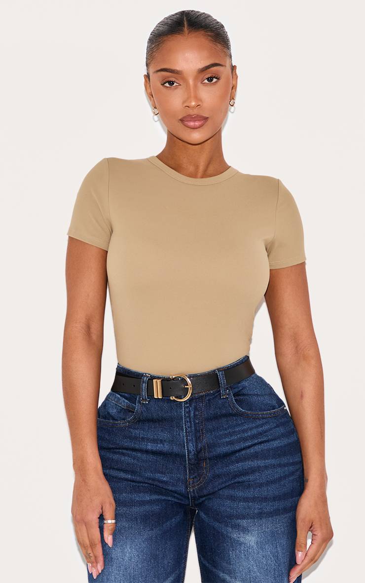 Kaki T-shirt Sculptant Shape Avec Soutien-gorge Intégré