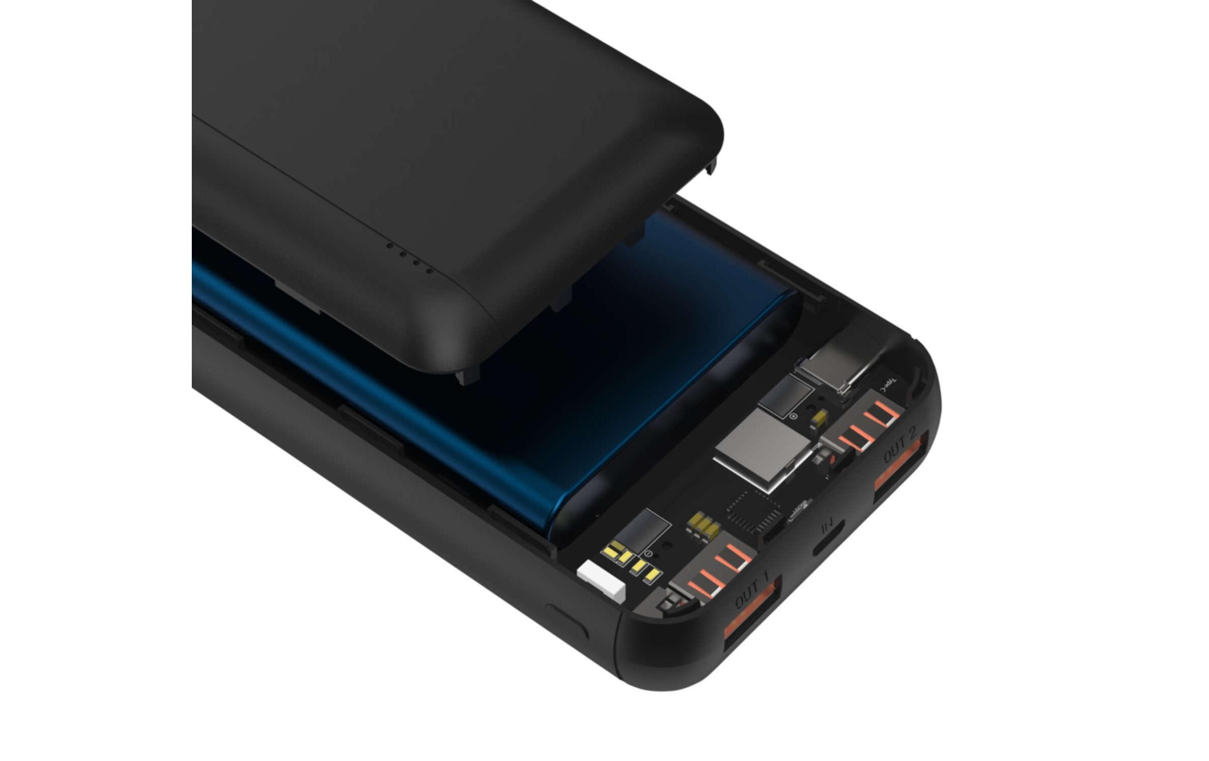 Powerbank PB320PD, 20000 mAhMobiler, schnellladefähiger Zusatzakku mit drei USB-Ladebuchsen