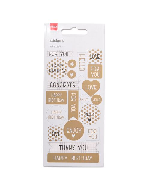 5 feuilles d’autocollants or 15.5x8