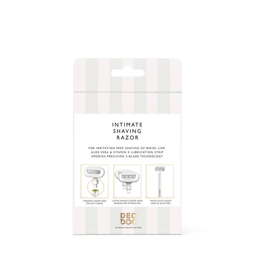 DeoDoc Intimate Shaving Razor White 1 Razor and 2 Razor Heads