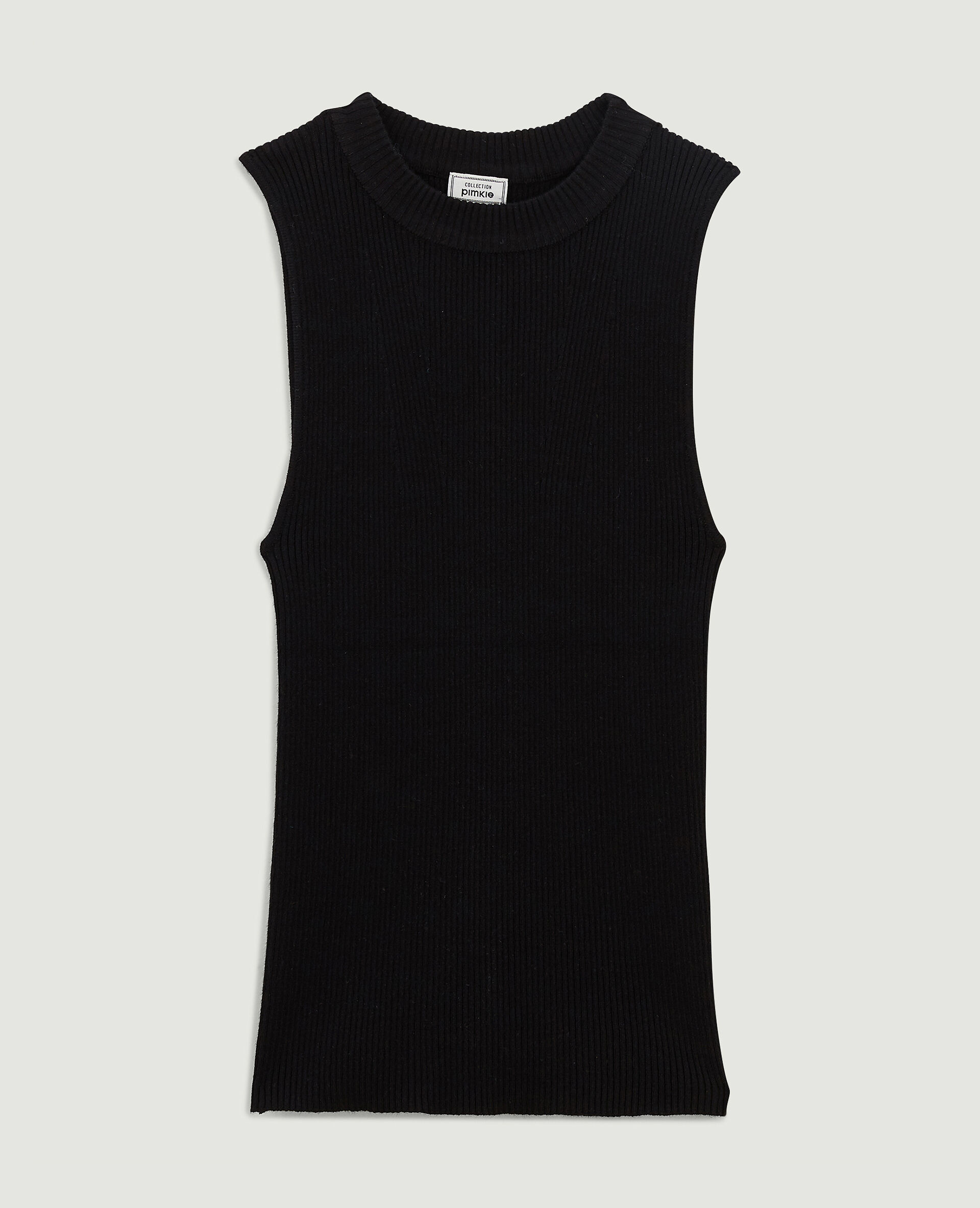 Top sans manches en maille - Noir