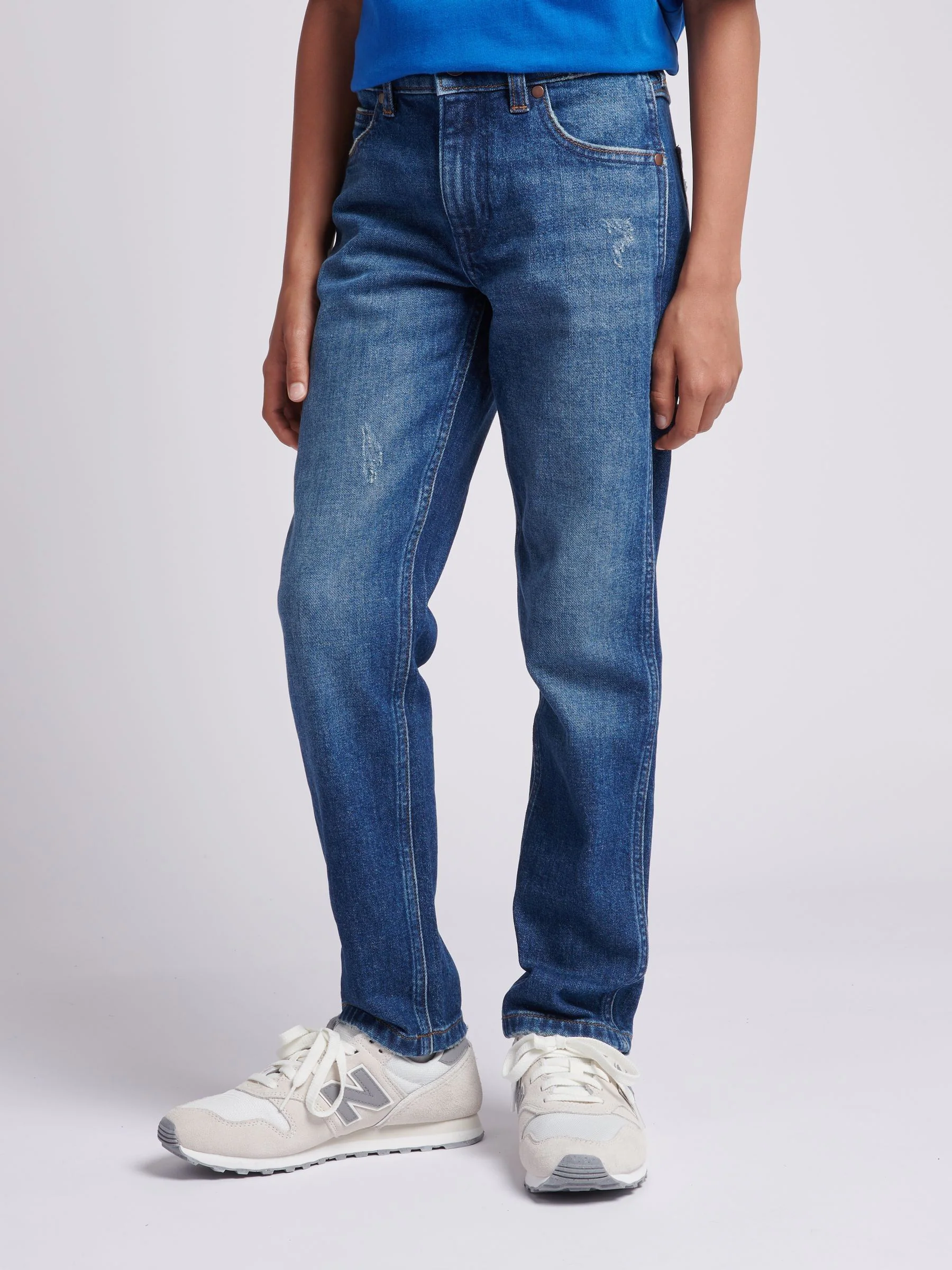 Blauw chroom - Wrangler - Jeans met rechte pijpen voor jongens