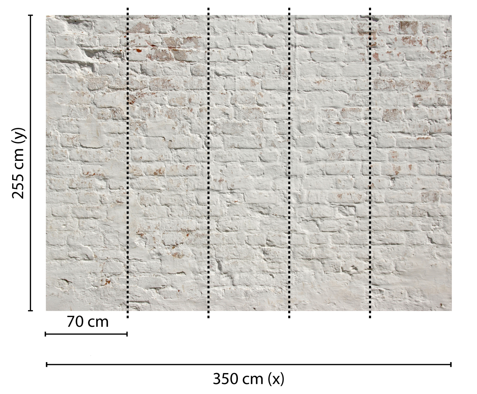 Fototapete DESIGNWALLS - weiß-grau - Steinwand - 2,55 Meter