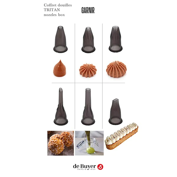 Coffret 6 douilles en Tritan Garnir De Buyer