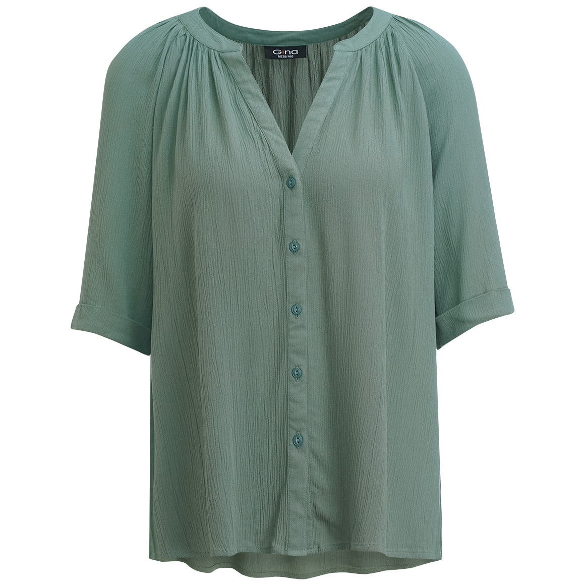 Gina Damen Bluse aus Viskose dunkelgrün