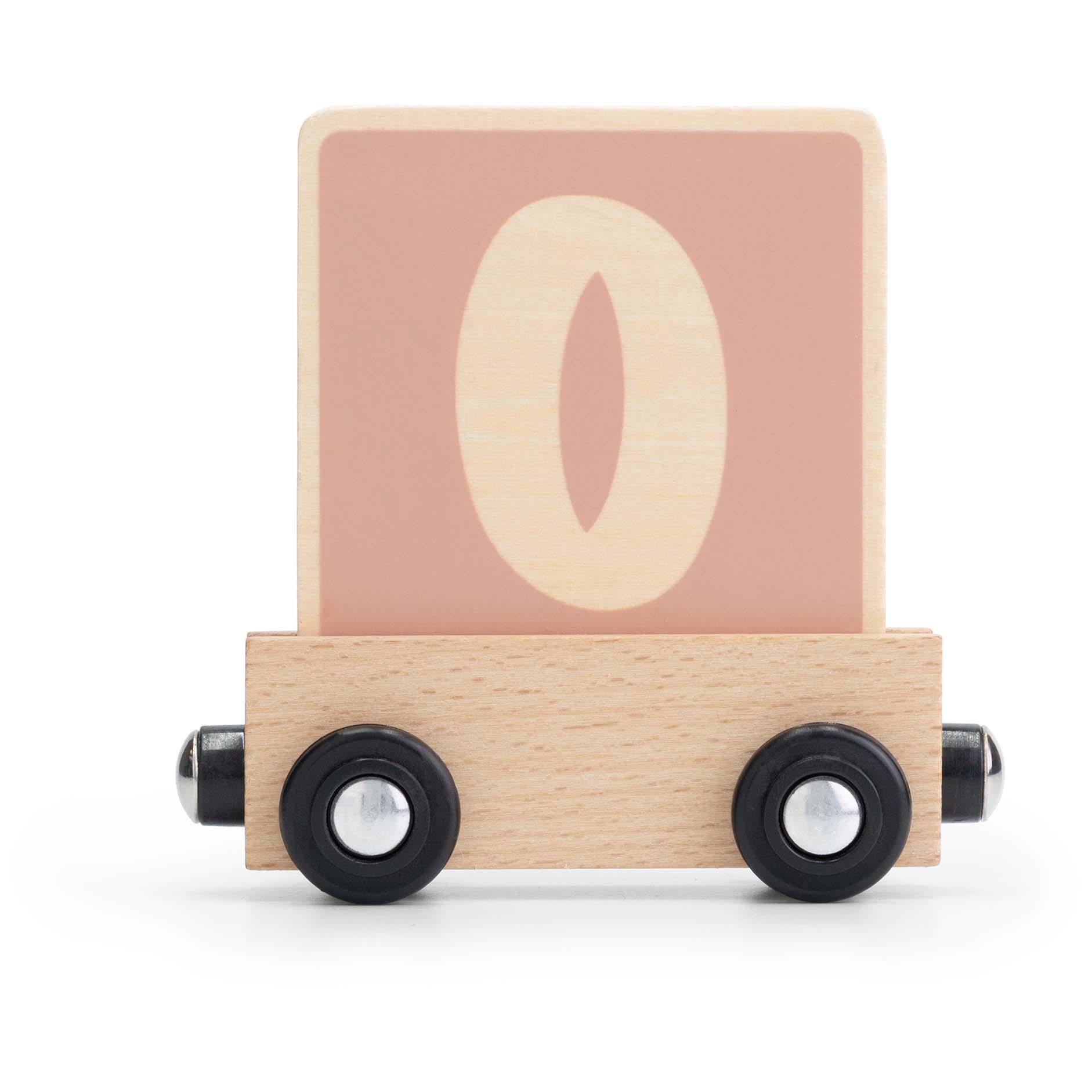 Prénatal houten namentrein letter O Dark Pink Melange - speelgoed vanaf 0 maande