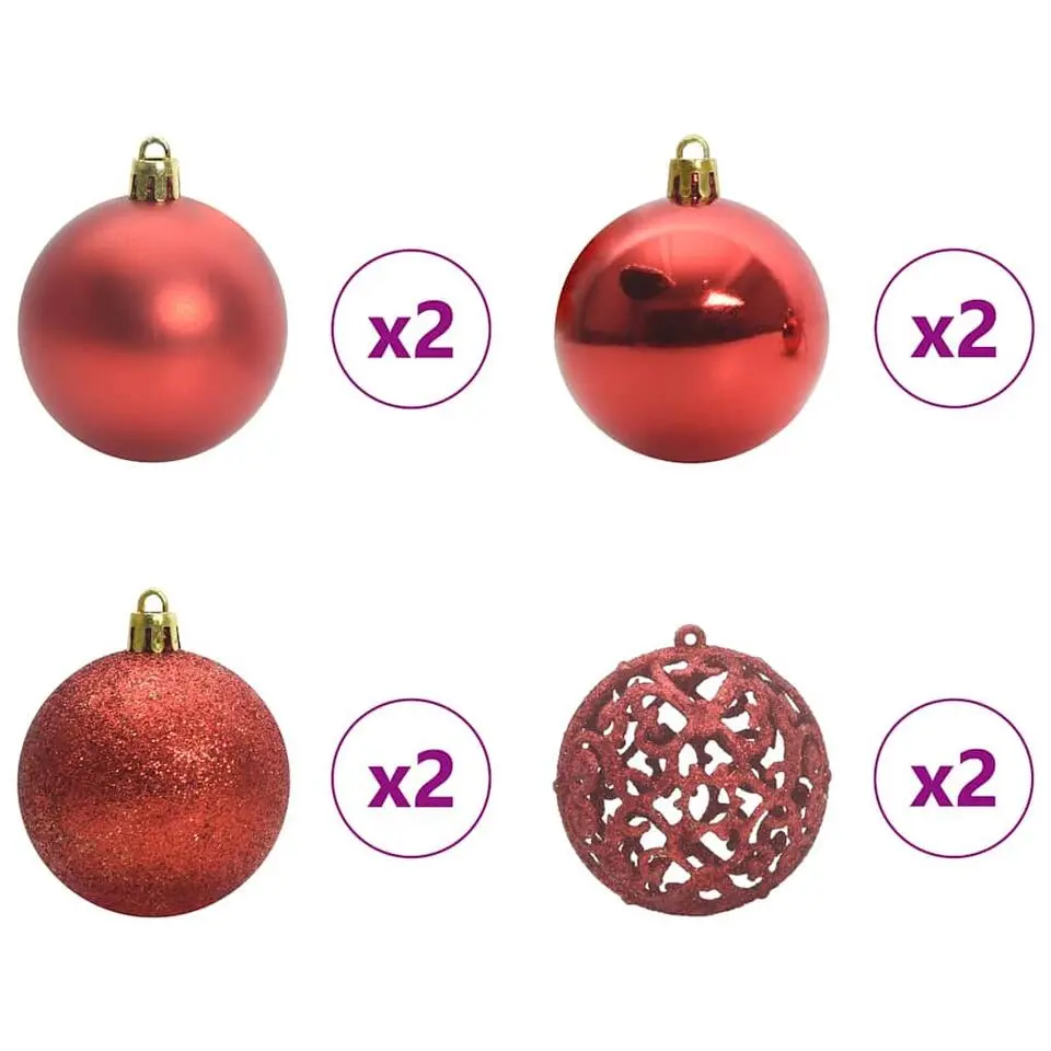 vidaXL - 61-delige Kerstballenset met 150 LED - Multikleur - Kunststof