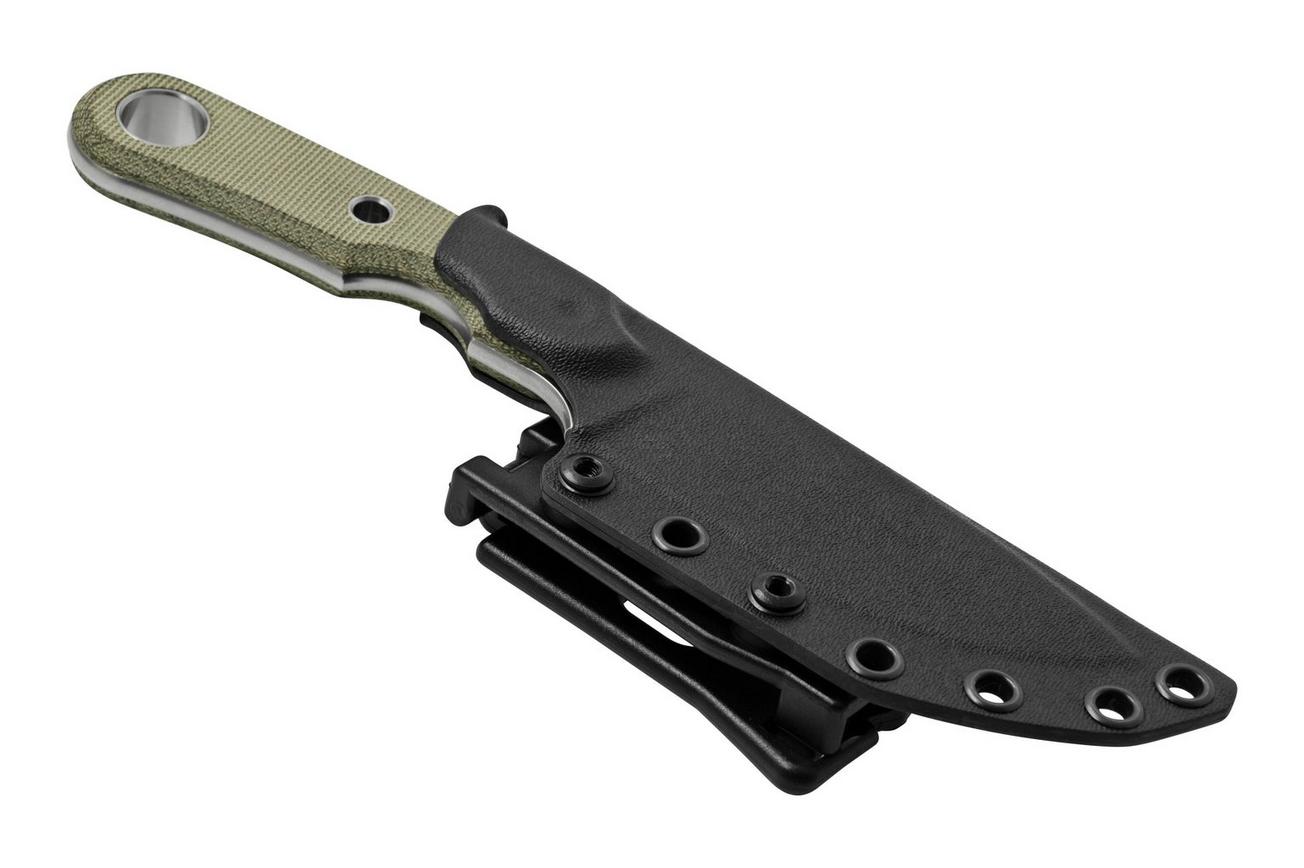 Viper Basic 1 VT4028CG, D2 Droppoint Stonewashed, Green Canvas Micarta , vaststaand mes