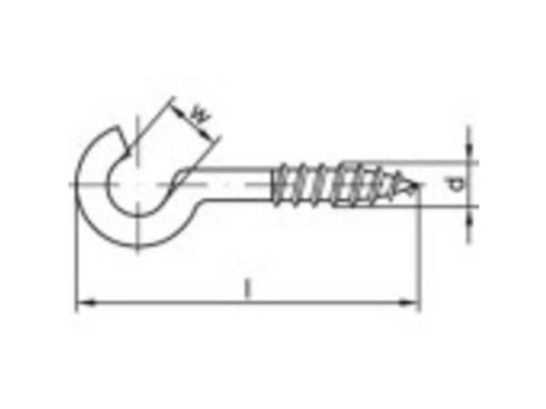TOOLCRAFT 159614 Buede skrue kroge 100 mm Galvaniseret stål 100 stk