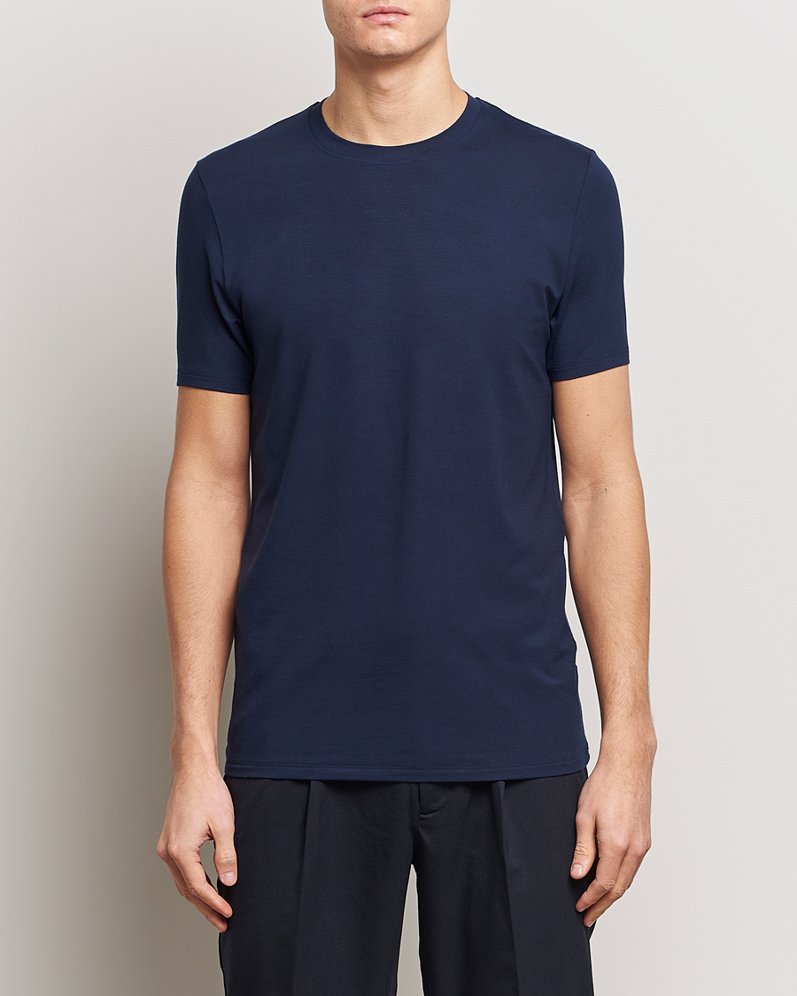 Zimmerli of Switzerland Pureness Modal Crew Neck T-Shirt Navy