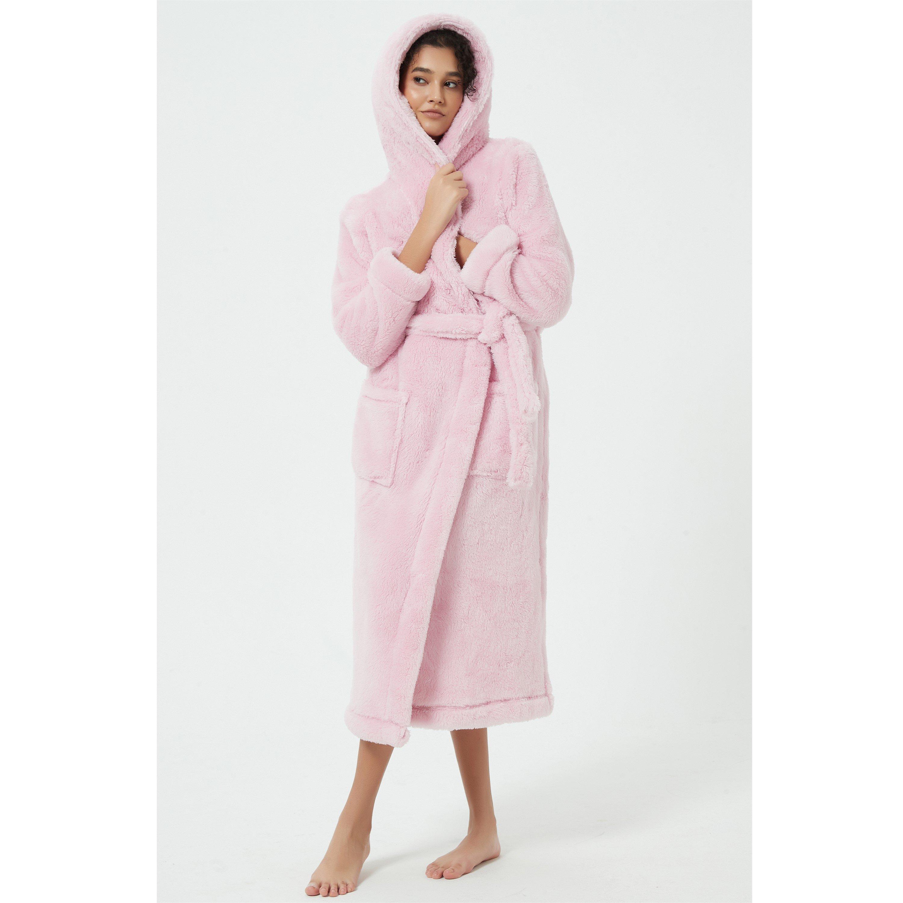 Linea Ladies Luxury Hooded Fleece Dressing Gown