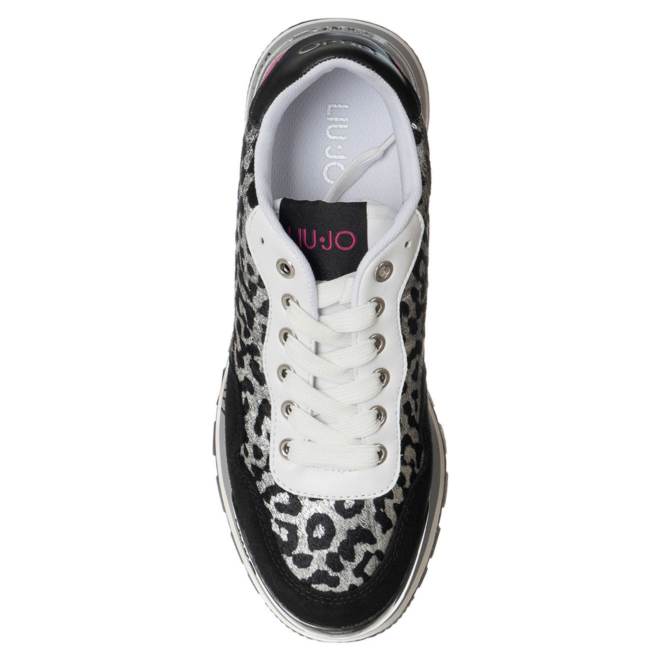 Liu-Jo Sneakers en Velours de cuir Lena noir/gris/leopard