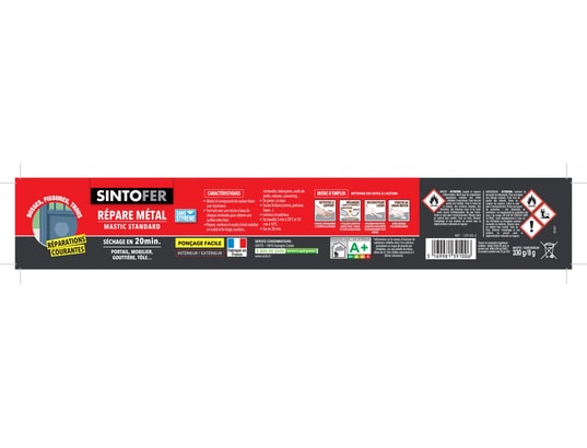 SINTO - Recharge pistolet à colle Mastic et durcisseur fer , 330 g