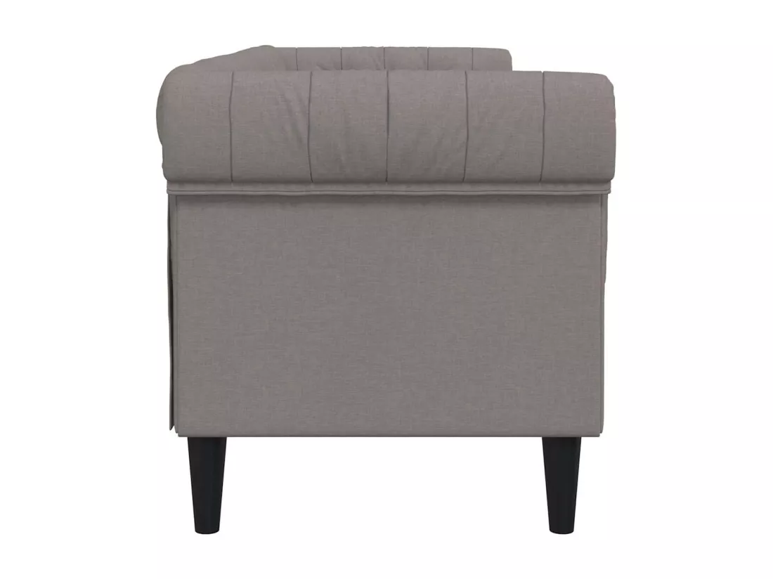 Canapé Chesterfield 3 places taupe tissu