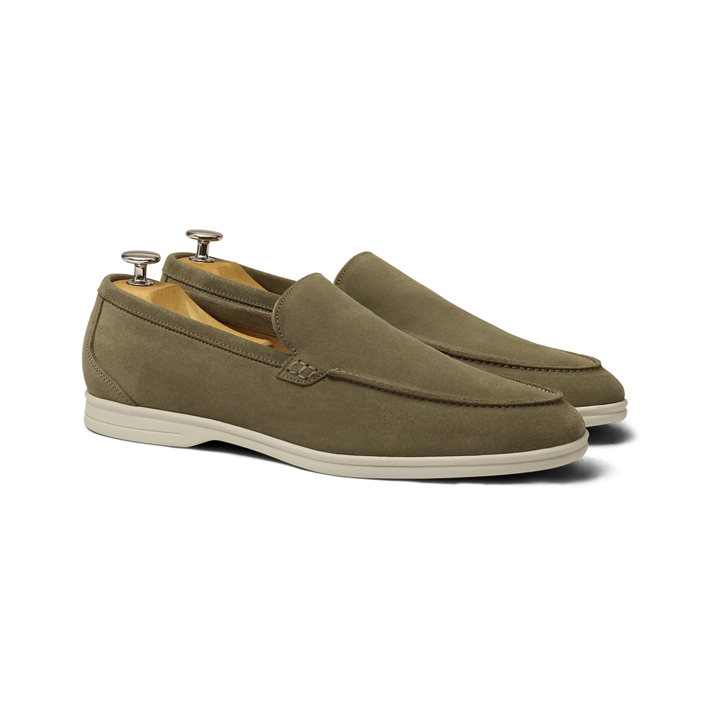 Momy-Mocassin en veau velours kaki