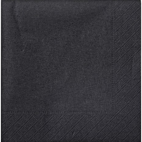 Windsor ensfarvede servietter 33x33 cm - sort