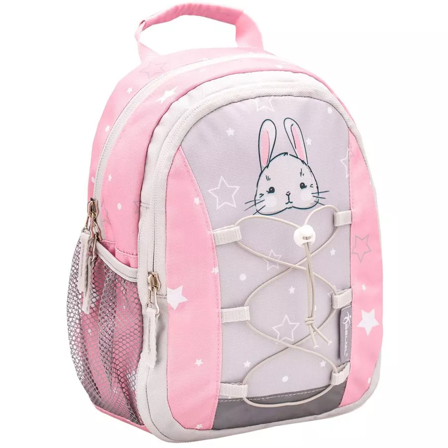 Belmil Kindergartenrucksack Mini Kiddy Kindergartenrucksack für 1-3 Jährige Kinder mit Brustgurt Woodland Animal Rabbit