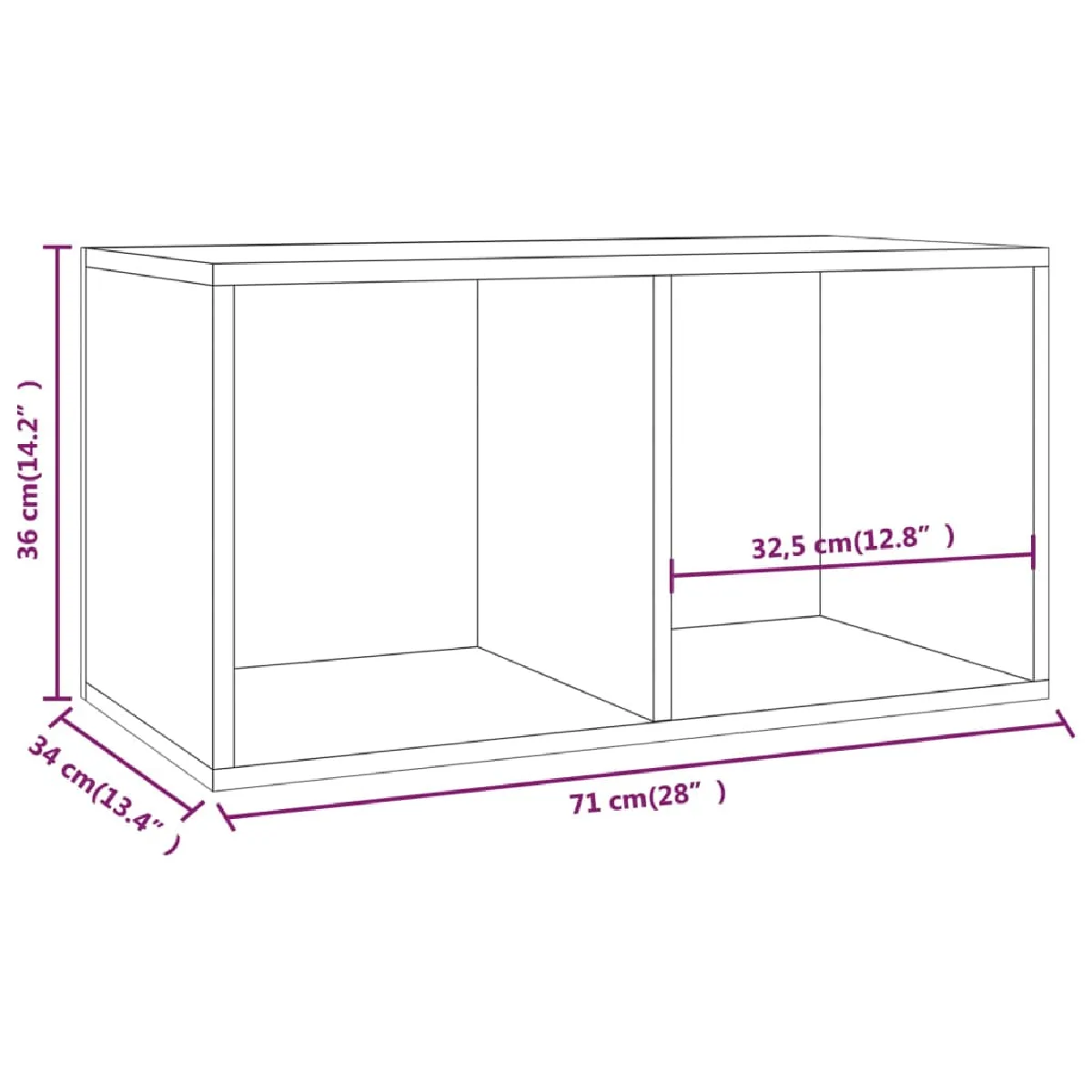 vidaxl Boîte de rangement vinyles - Blanc