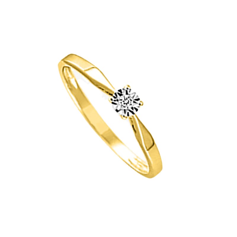 Bague Femme - Or 9 Carats - Diamant 0,02 Carats