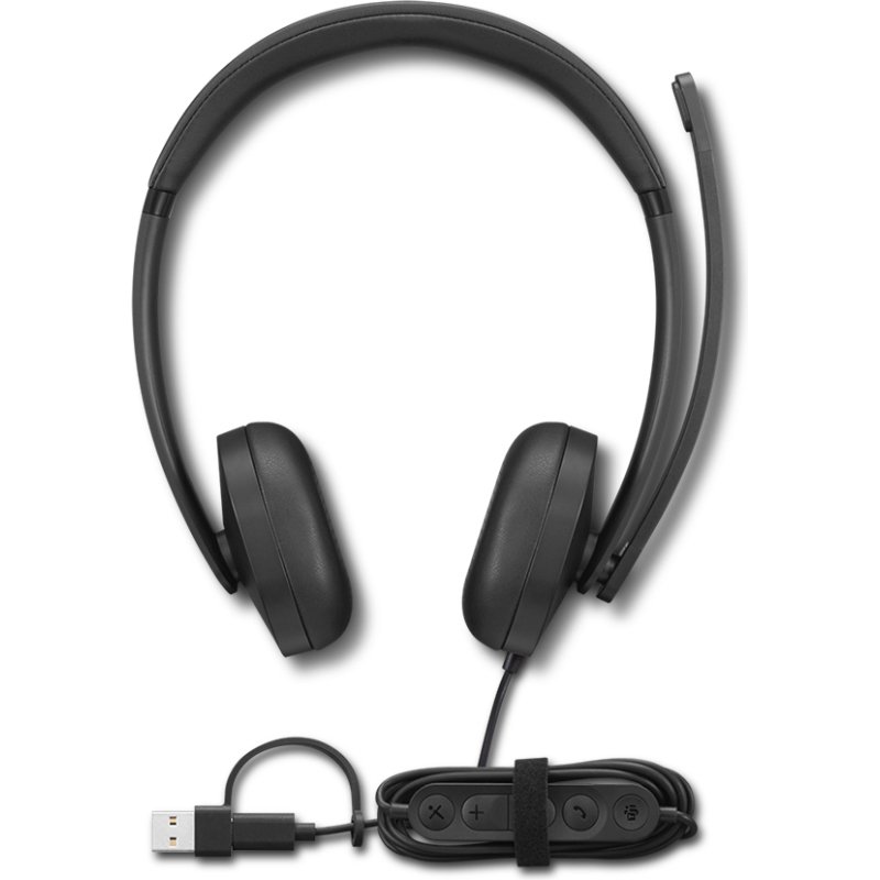 Lenovo VoIP Headset 5000 Casque Avec fil Arceau Bureau/Centre d'appels USB Type-C Noir