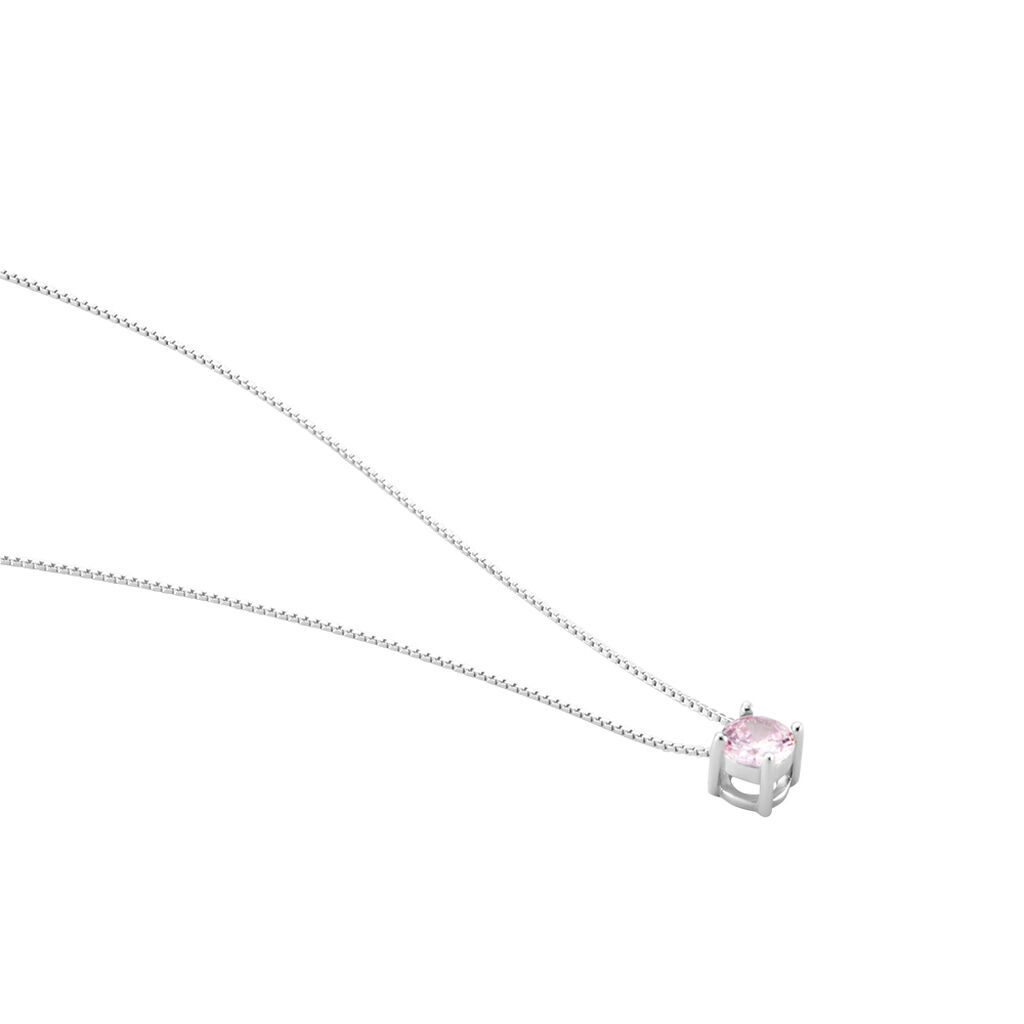 Collier Rio Santa Teresa Argent Blanc Oxyde De Zirconium Rose