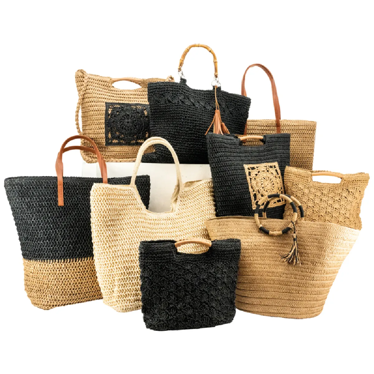 Aubry Gaspard Sac cabas tressé - Naturel
