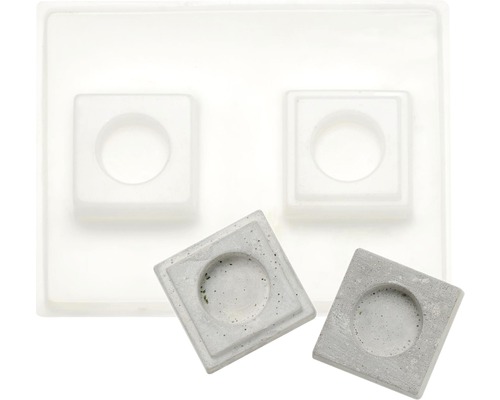 Gietmal reliëf theelichthouder 7x7 cm