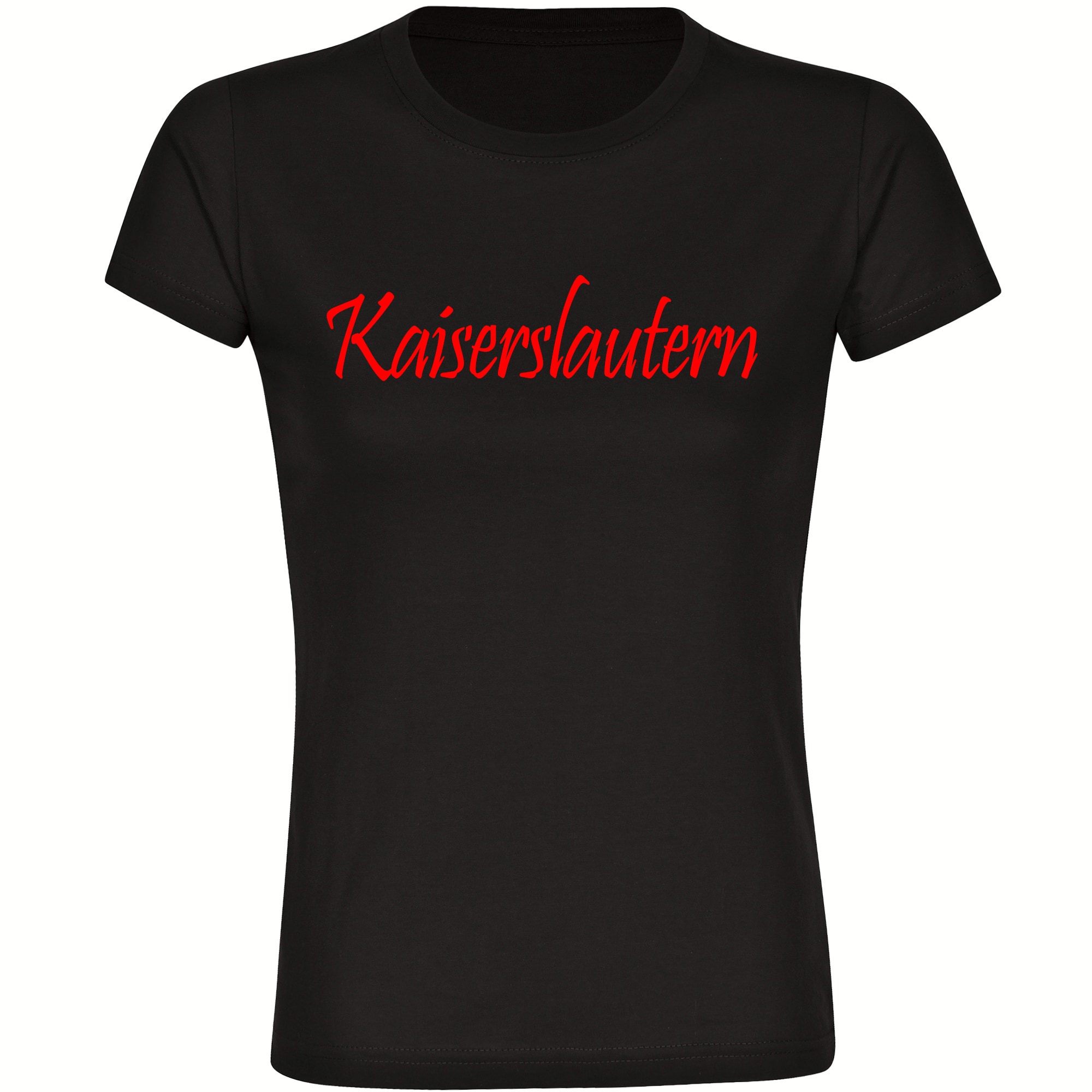 multifanshop® Damen T-Shirt - Kaiserslautern - Schriftzug - Druck rot