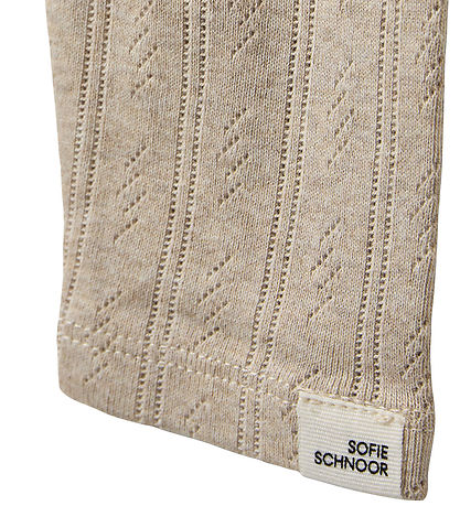 Sofie Schnoor Leggings - Nalinesb - Beige m. Lochmuster