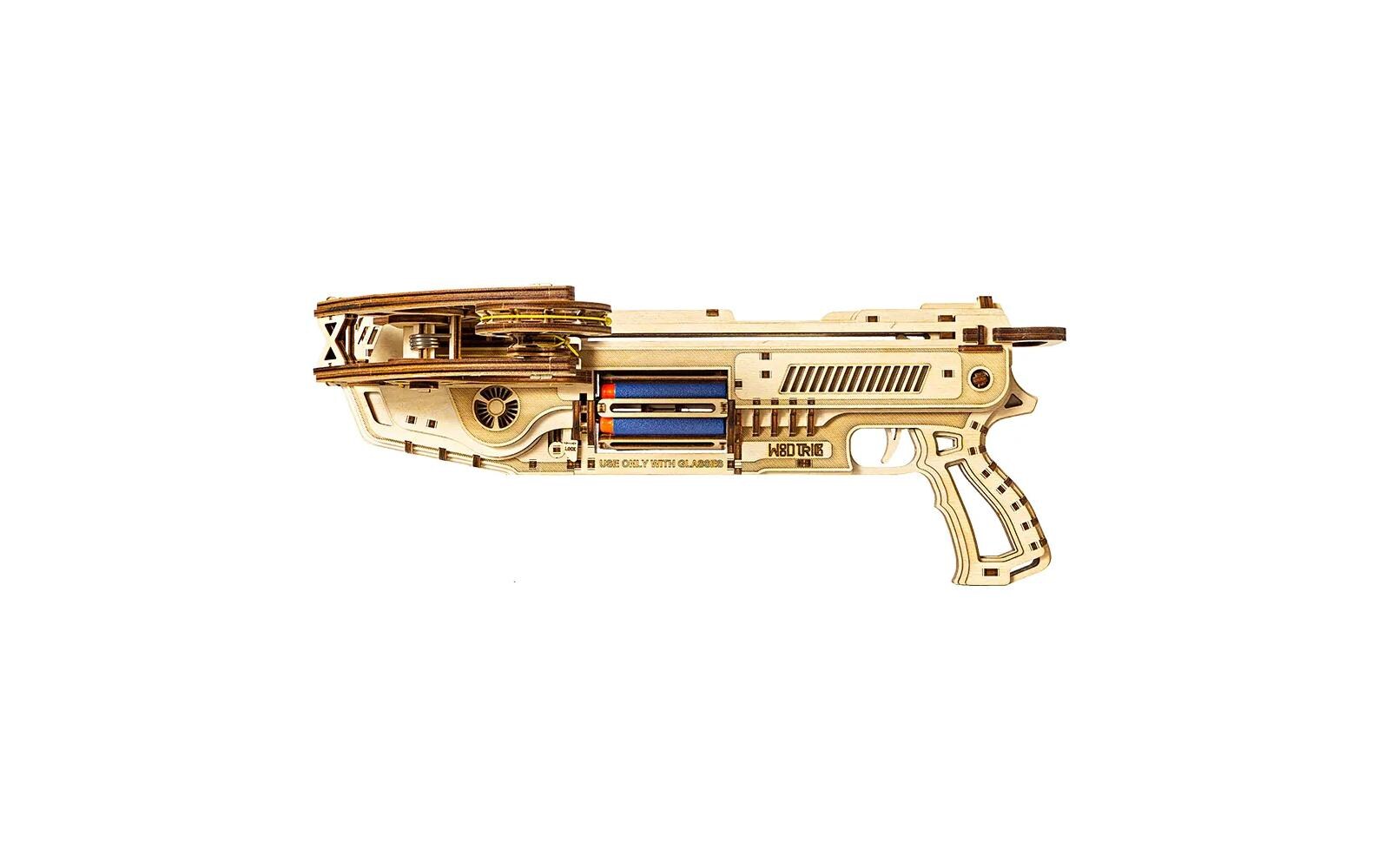 Bausatz Bullet BoltcasterArmbrust 3d Bausatz aus Holz, Schiesst Nerf Darts