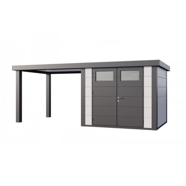 Telluria Abrigo de Jardim Metálico NH6 com Apoio Aberto Grande à Esquerda Branco (268 x 238)   (284 x 238) Aço Galvanizado