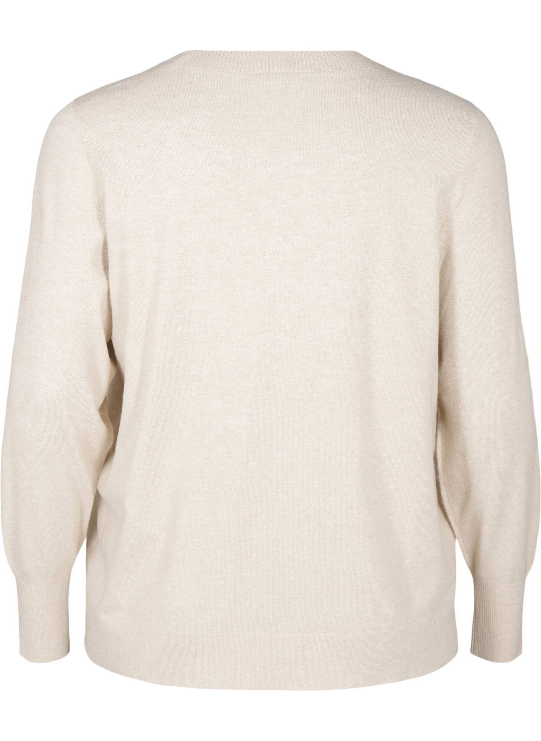FLASH - Strikbluse med rund hals