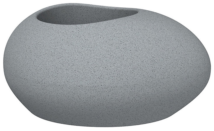 Pot ovale plastique Scheurich Flow stony gris 48 x 38 x h.23 cm