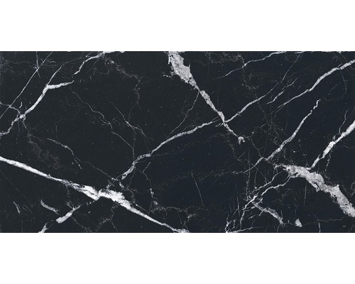 Porseleinen wand- en vloertegel Verona zwart 32 x 62,5 cm