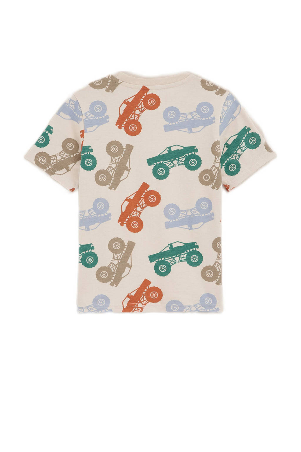 WE Fashion T-shirt met all over print beige
