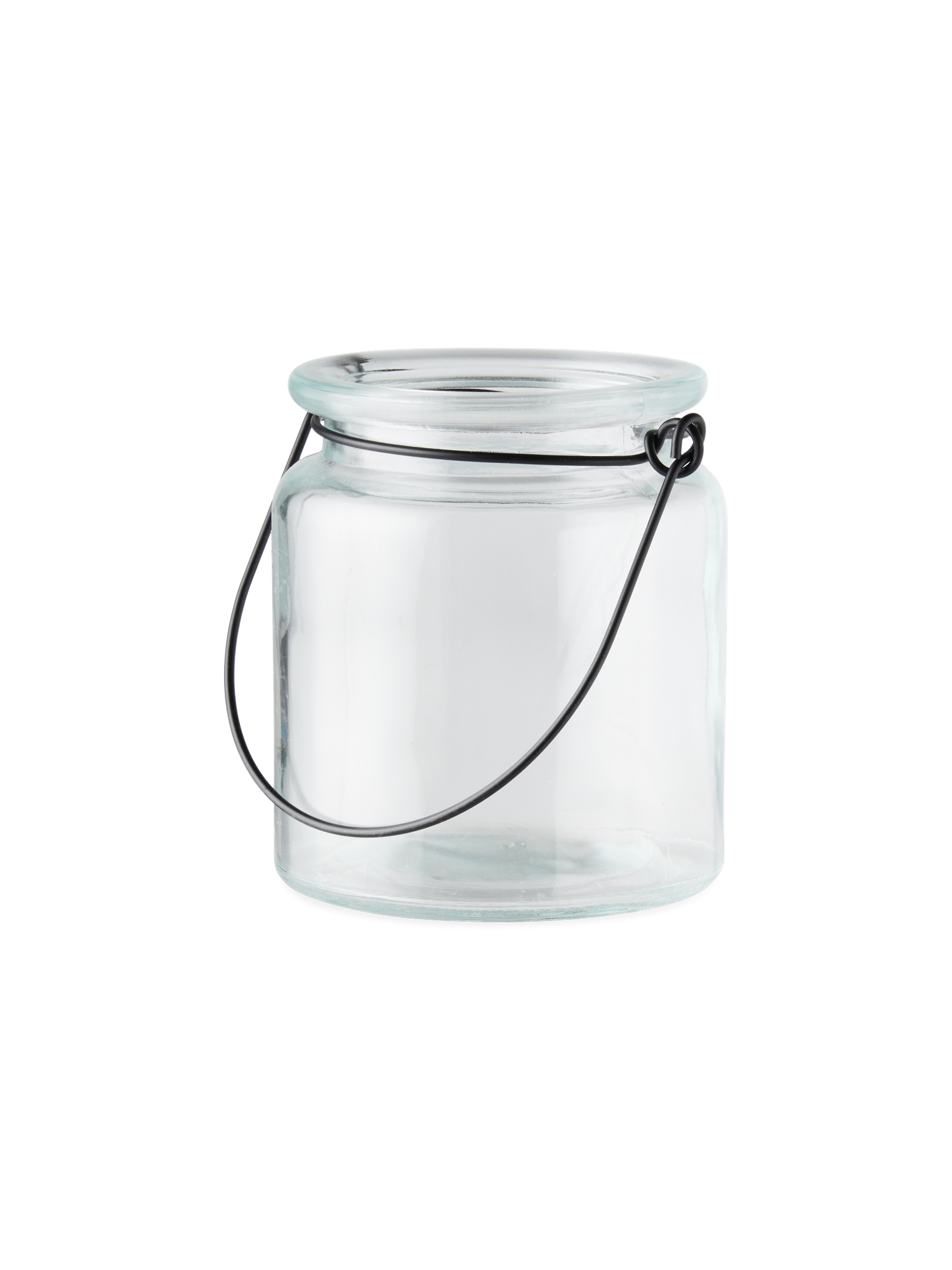 Fyrfadsstage | Glas/metal. Ø7,5 x 9 cm. | Clear, Black