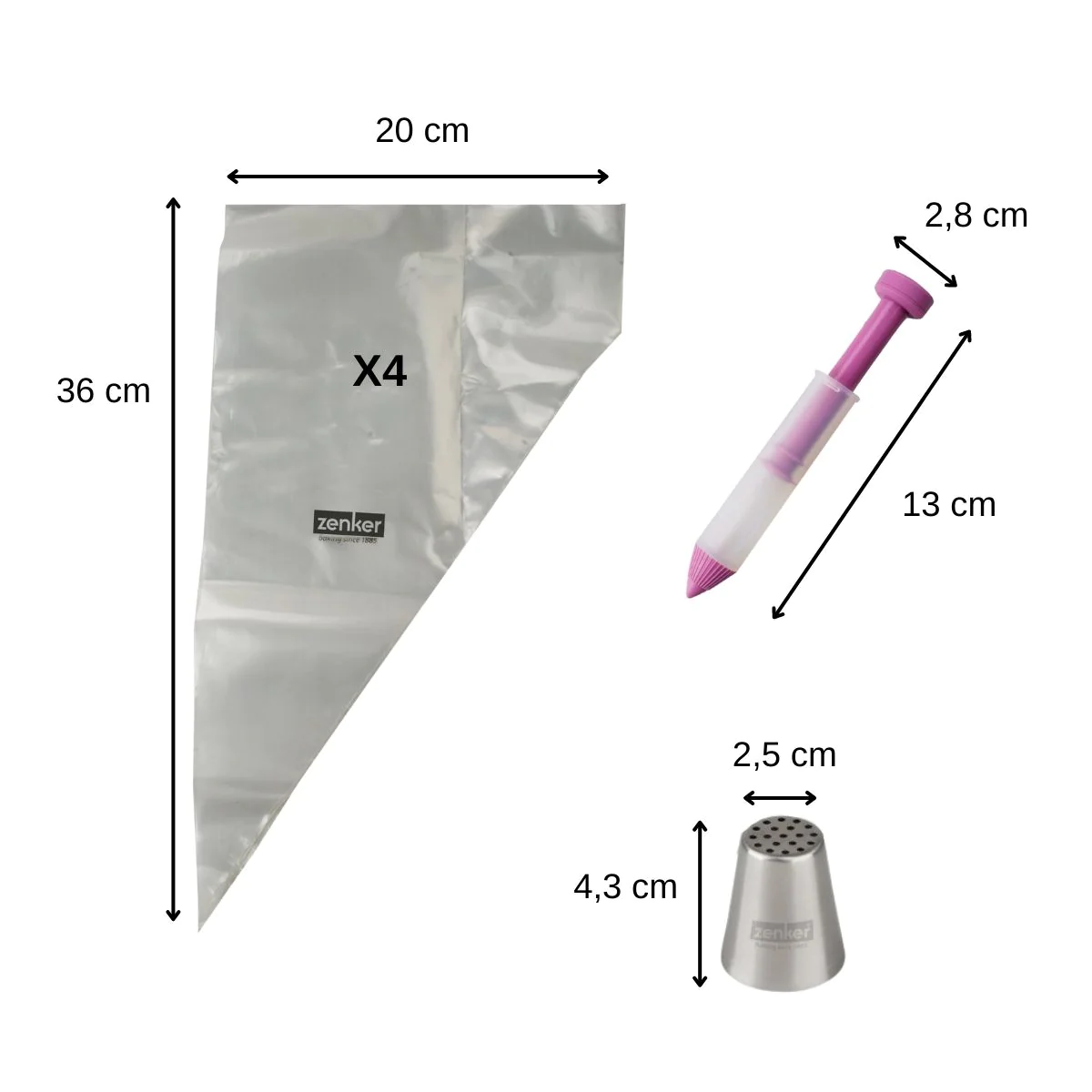 Set de poches à douilles, douille et stylo de décoration pour gâteaux