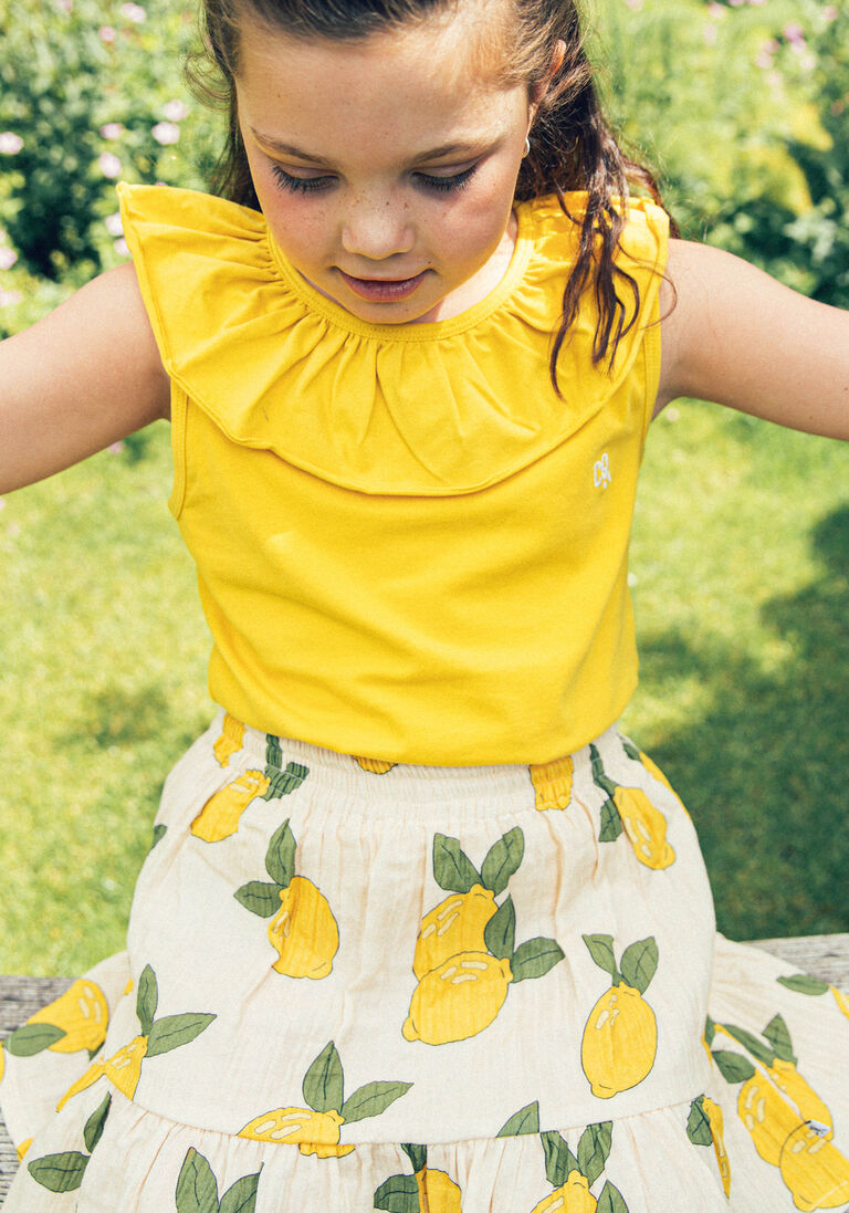 CARLIJNQ gebroken wit carlijnq minirok lemon - ruffled skirt