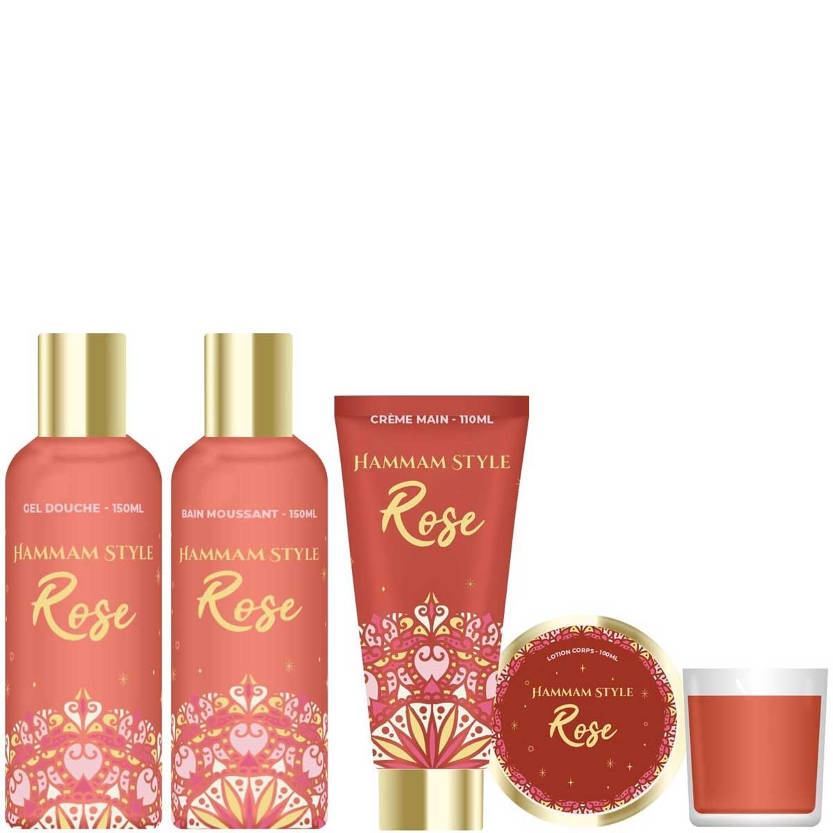 Coffret soins lanterne - Rose - Corps - 5 produits