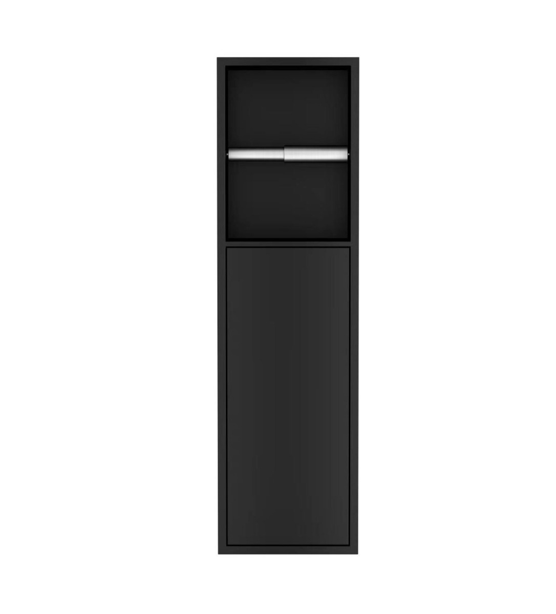 Best Design Nero Zione inbouw toiletrolhouder met deur 60x17x12cm mat zwart