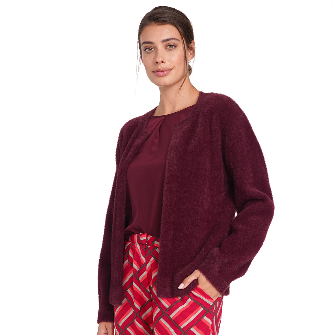 Gina Benotti Damen Strickjacke weinrot