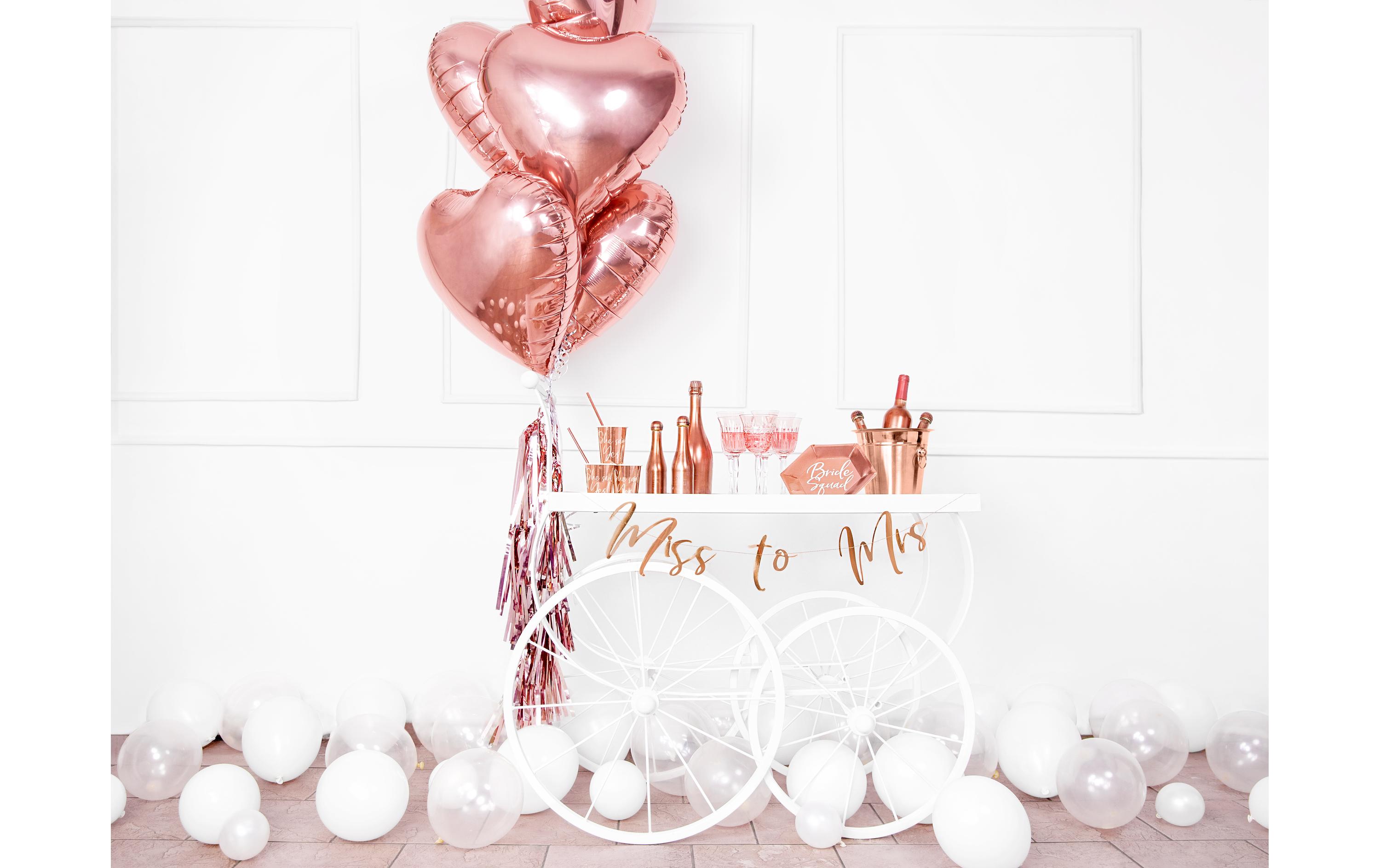 Einwegteller Bride Squad 23 cm, 6 Stück, RosegoldPappteller für einen schön gedeckten Tisch bei der Verlobungsfeier, dem Polterabend oder der Hochzeitsfeier