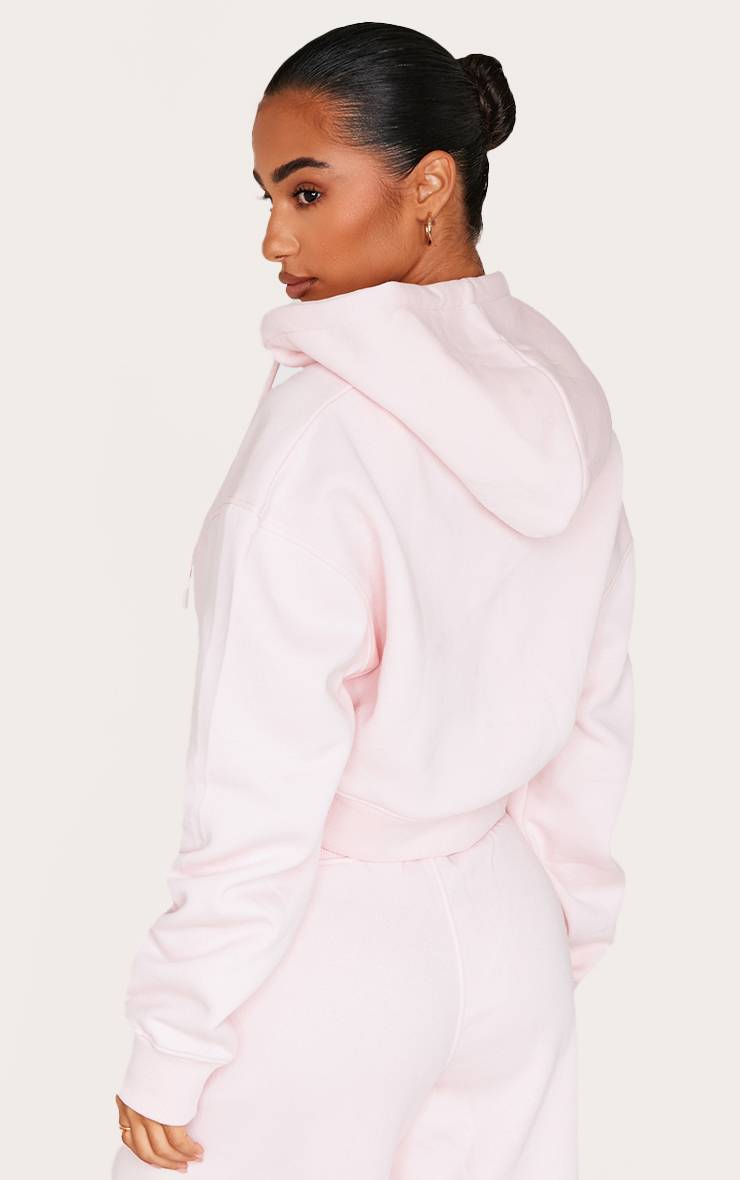 Rose Bébé Sweat À Casynthétiqueche Court Zippé Avec Détail Gaufré Petite