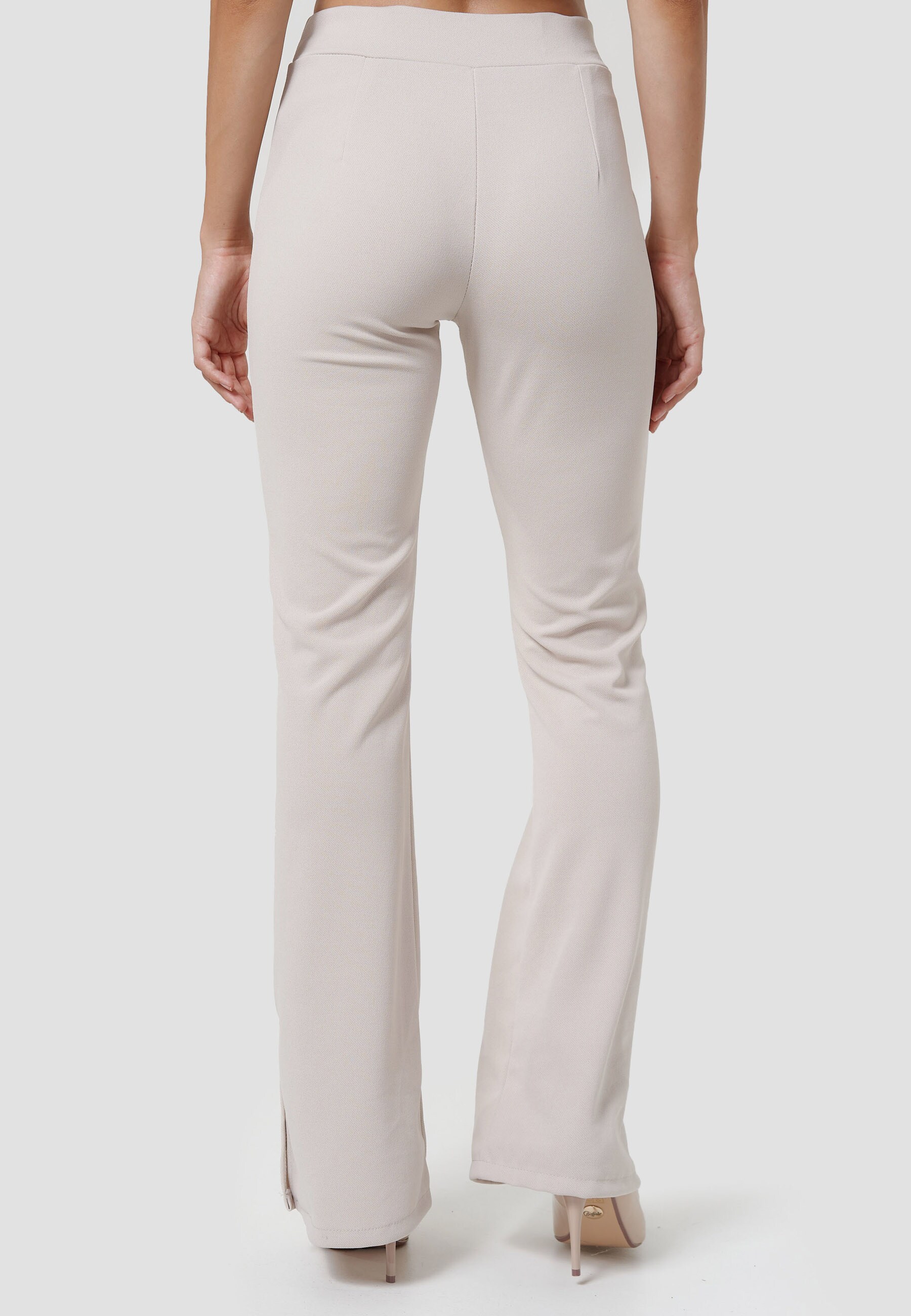 RAYSHYNE Damen Stoffhose Elegante Business Marlene Hose mit Schlitz RS21