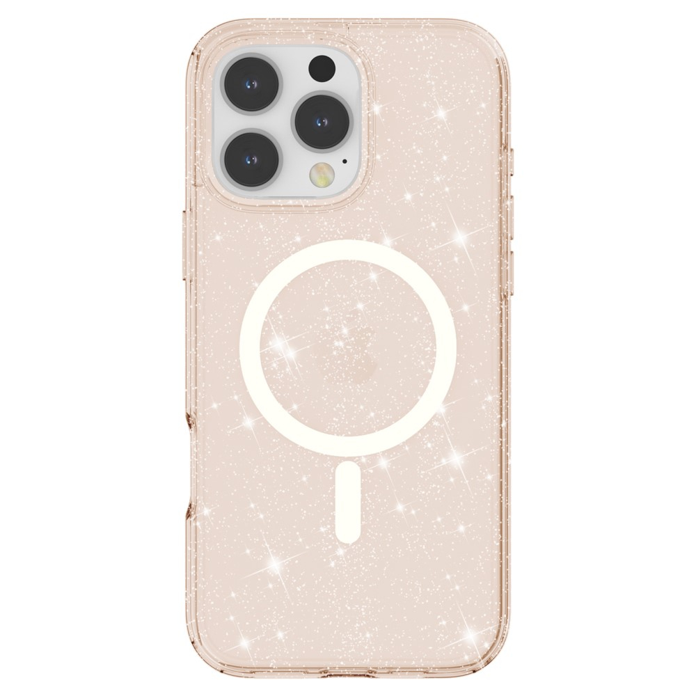 iPhone 16 Pro MagSafe Hybrid Hardcase Schutzhülle im Glitzer Design - Gold / Transparent